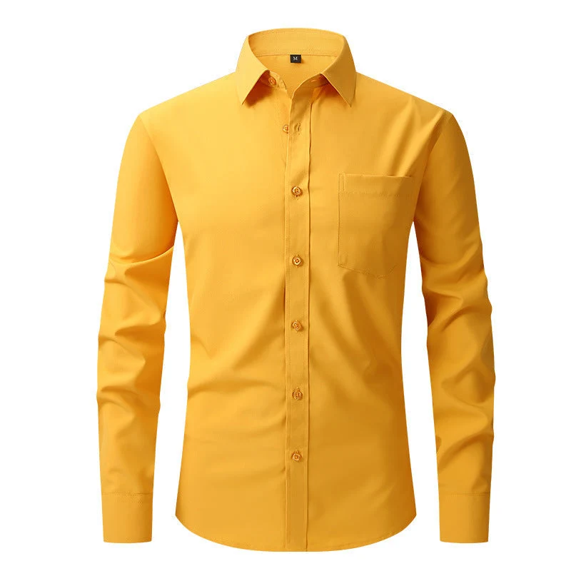 Herren Business Hemd Langarm mit Knopfverschluss
