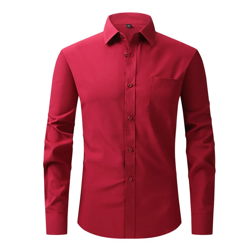 Herren Business Hemd Langarm mit Knopfverschluss