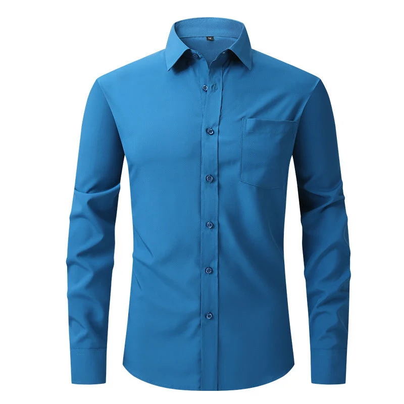 Herren Business Hemd Langarm mit Knopfverschluss