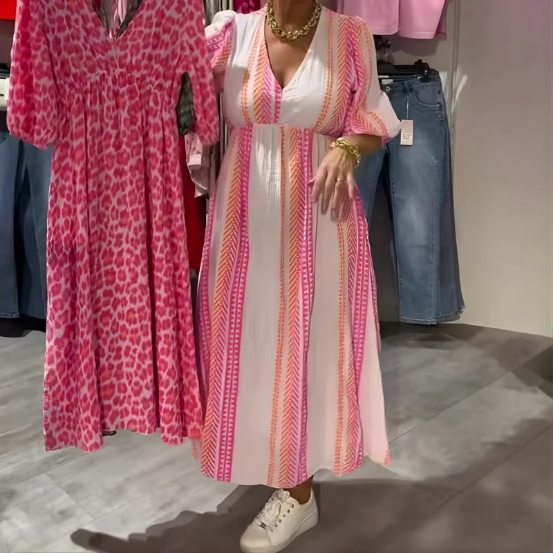 Mertil™ – Leichtes und Luftiges Midi-Kleid mit Muster für Damen