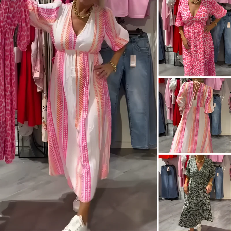 Mertil™ – Leichtes und Luftiges Midi-Kleid mit Muster für Damen