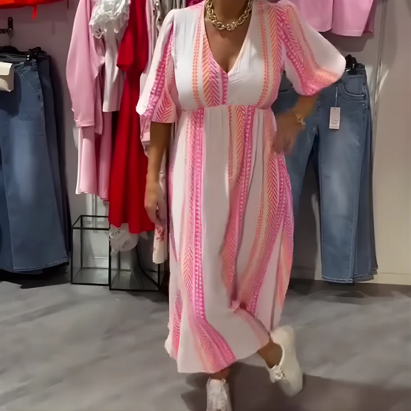 Mertil™ – Leichtes und Luftiges Midi-Kleid mit Muster für Damen