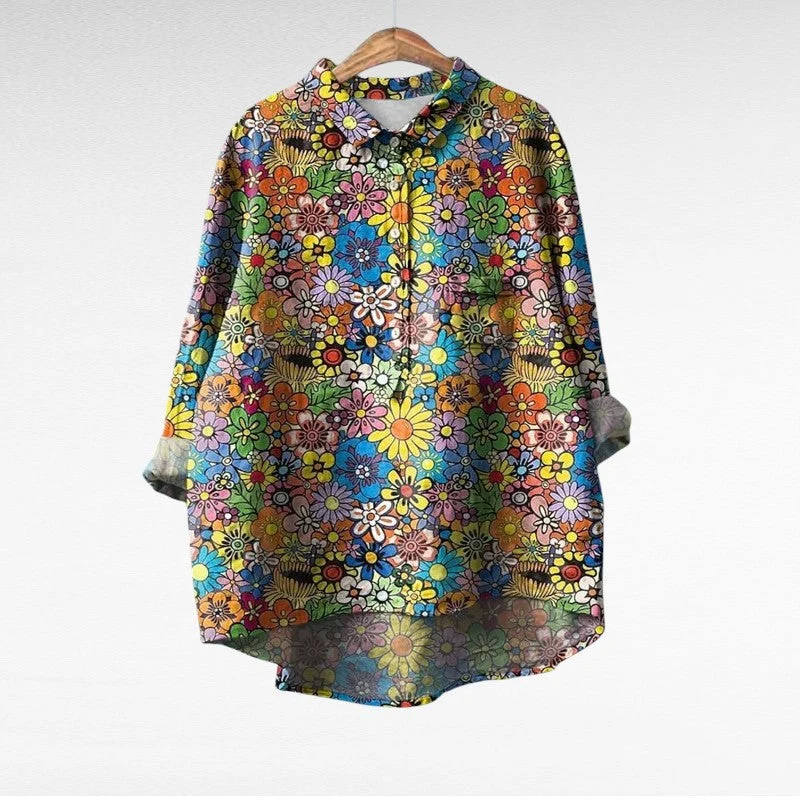 Retro Blumenbluse