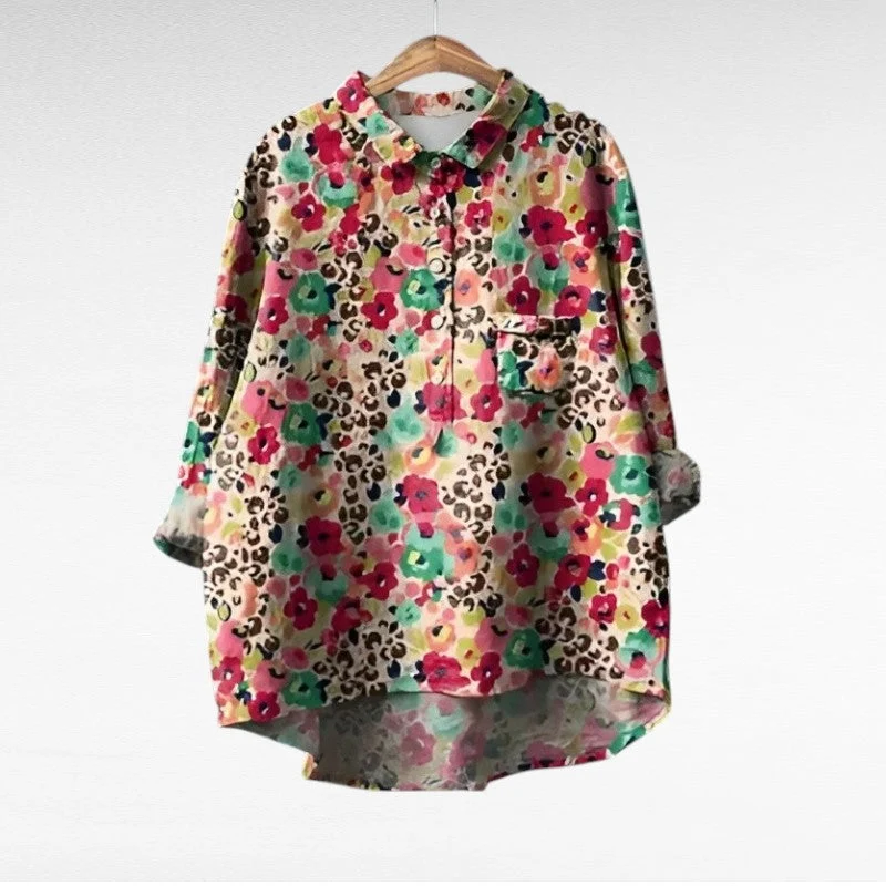Retro Blumenbluse