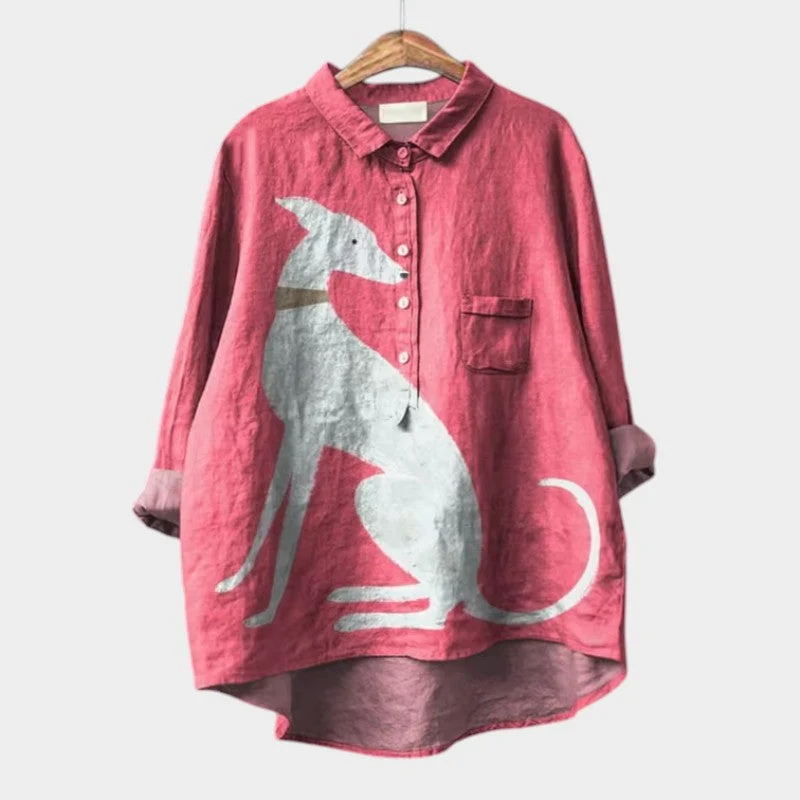 Lison - Lustige Tiermuster-Bluse