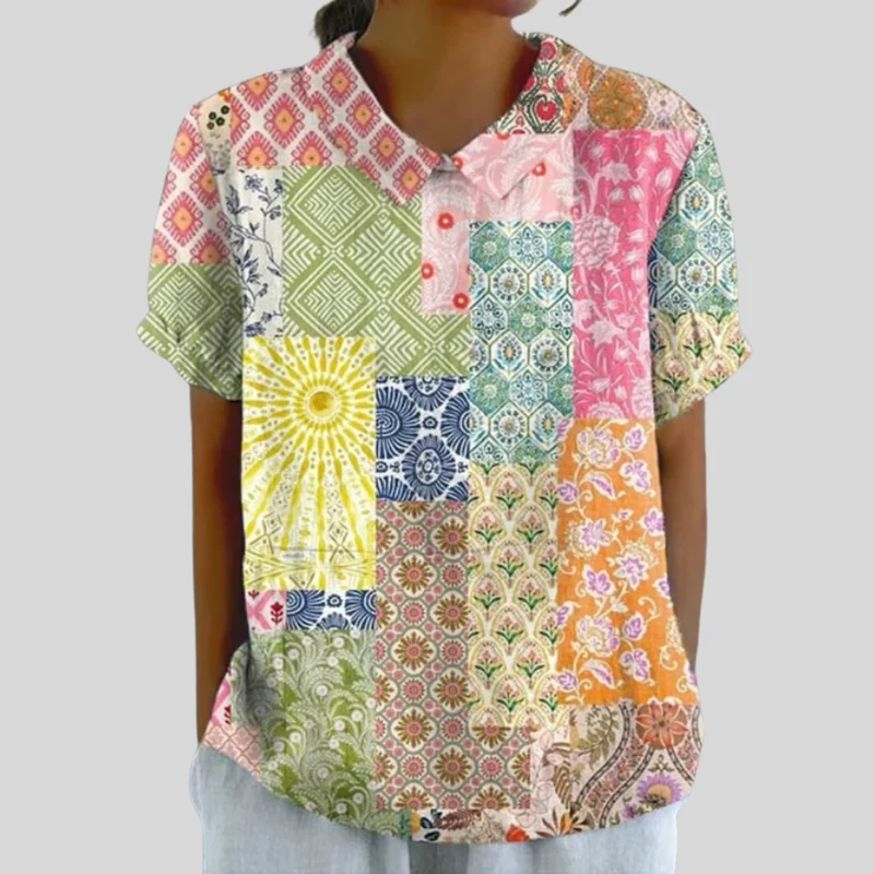 Élina - Bluse Patchwork Künstlerisch
