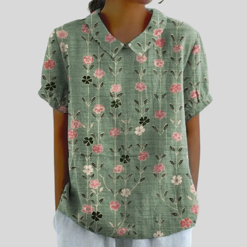 Amandine - Vertikale Blumenbluse