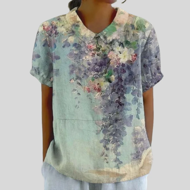 Künstlerische Blumenbluse