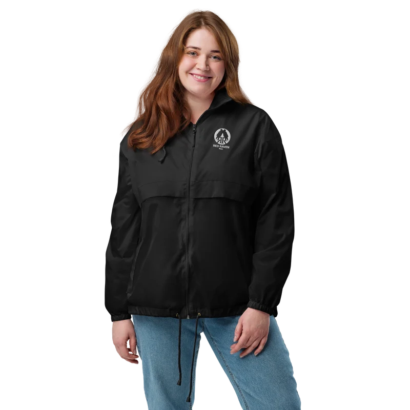 Unisex-Windbreaker - Red Raven, silber