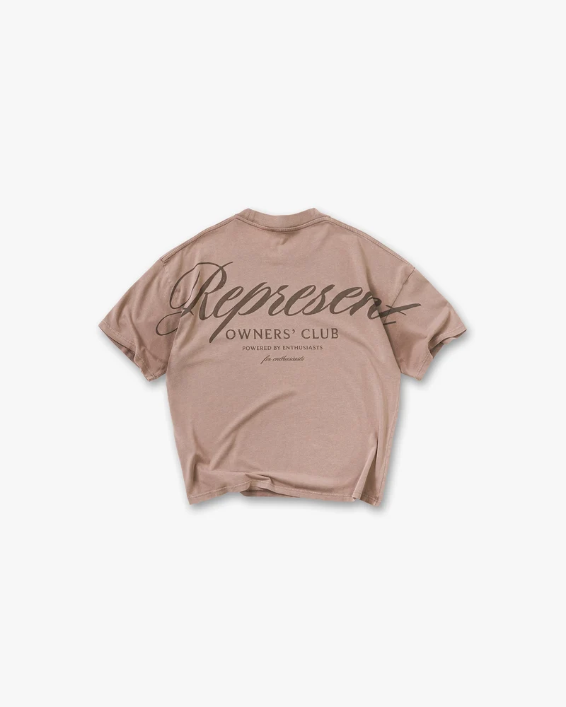 Represent Owners Club Script T-Shirt - Truffle