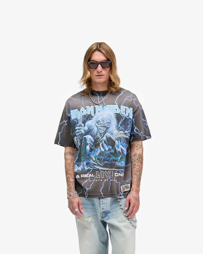 Represent X Iron Maiden A Real Live One T-Shirt - Stained Brown