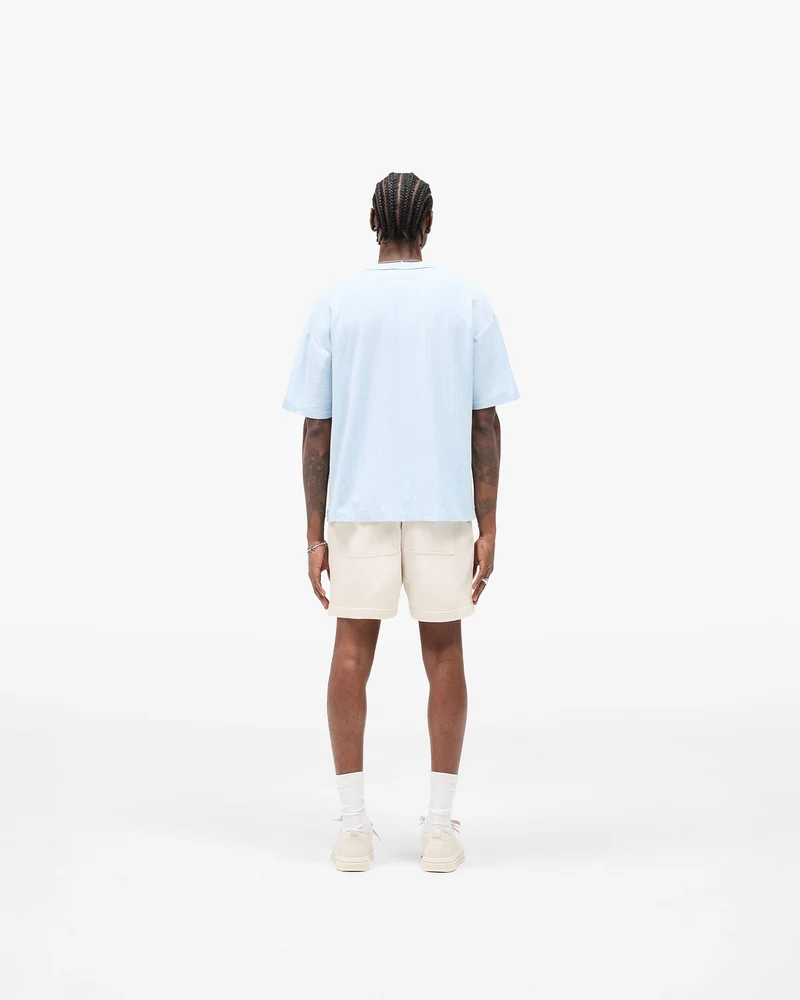Slub Script T-Shirt - Ice Blue