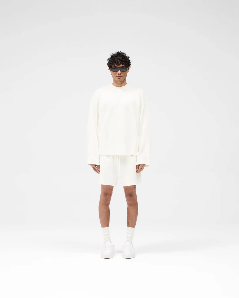 Waffle Long Sleeve T-Shirt - Flat White