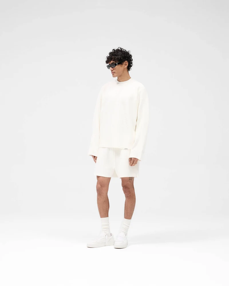 Waffle Long Sleeve T-Shirt - Flat White