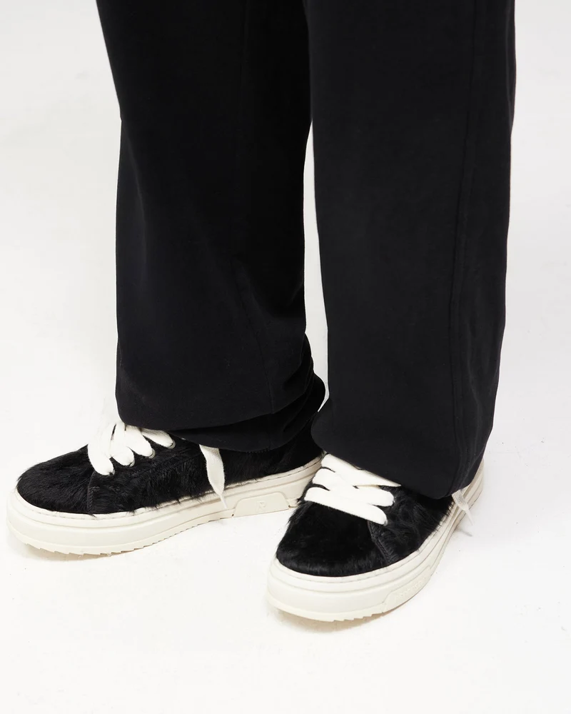Dual Layer Script Sweatpants - Jet Black