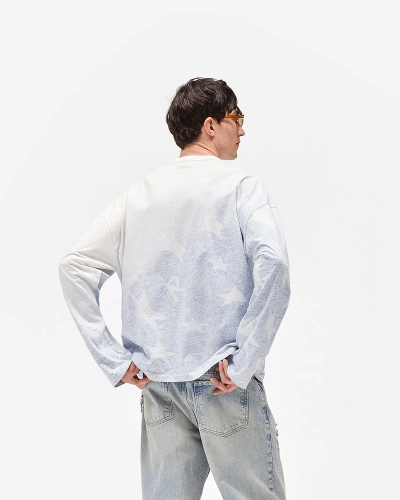 USA Long Sleeve T-Shirt - Washed Blue