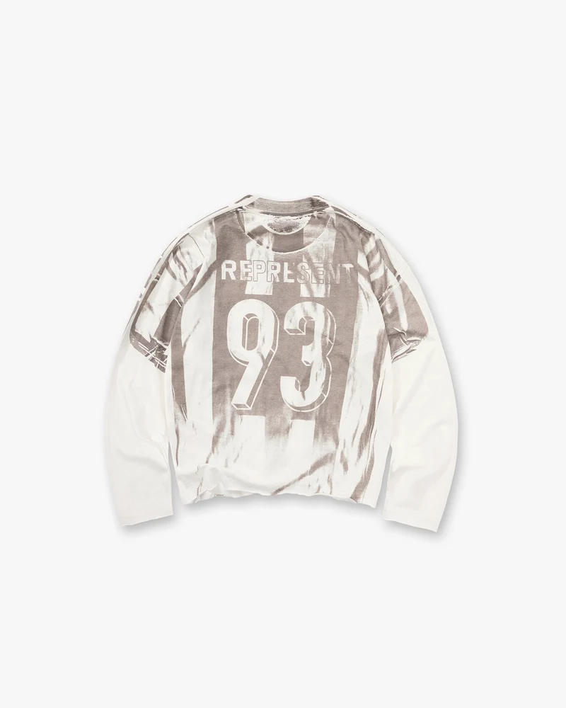 Printed Long Sleeve T-Shirt - Flat White