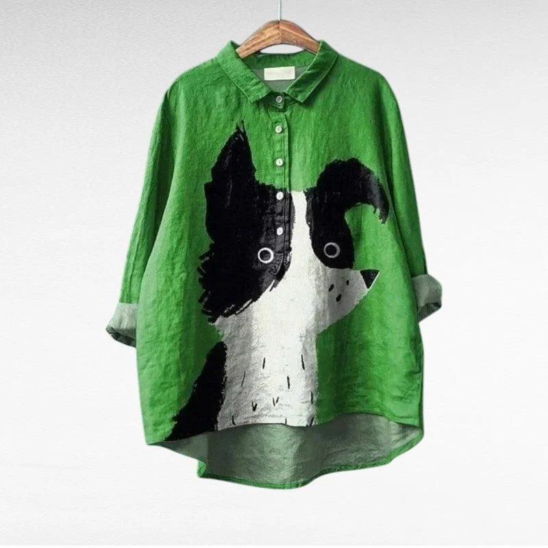Charlotte - Bluse Hund Grafik