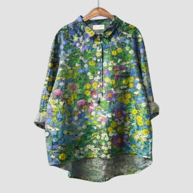 Blandine -Bluse mit leuchtendem Blumenmuster