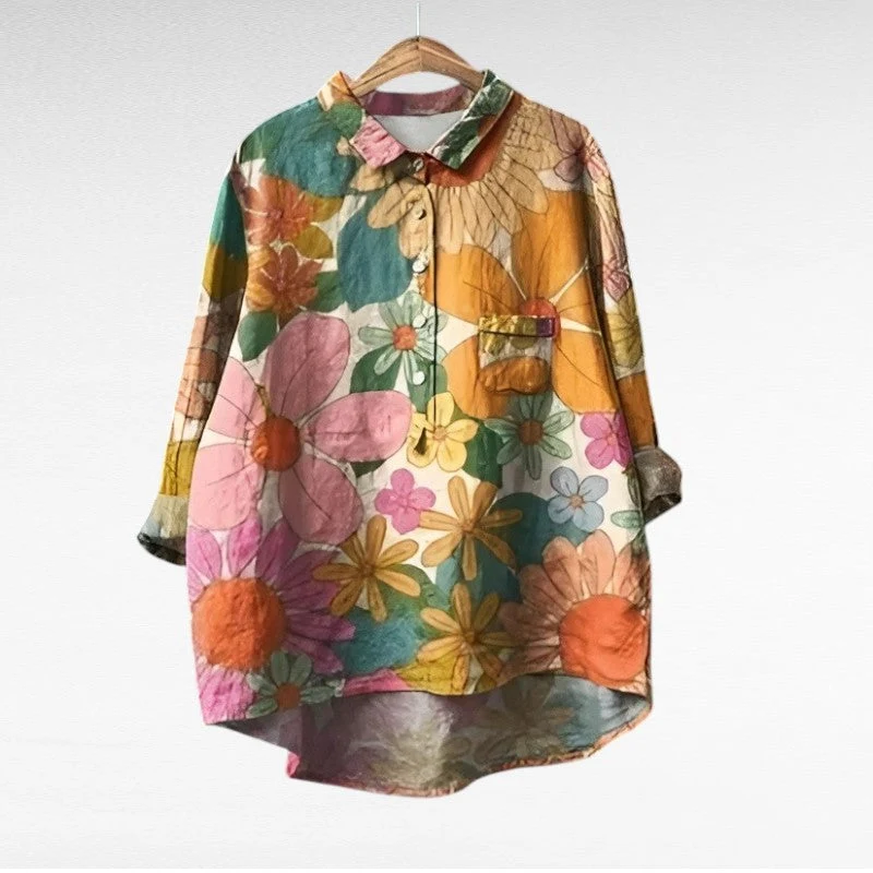 Solène - Elegante Blumenbluse