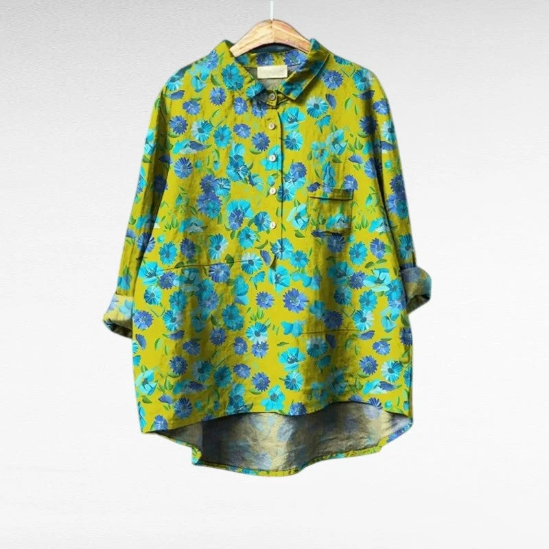 Axéllé - Blumenbluse: Leuchtend