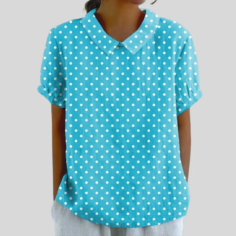 Lucette - Bluse mit Punkten in Türkis