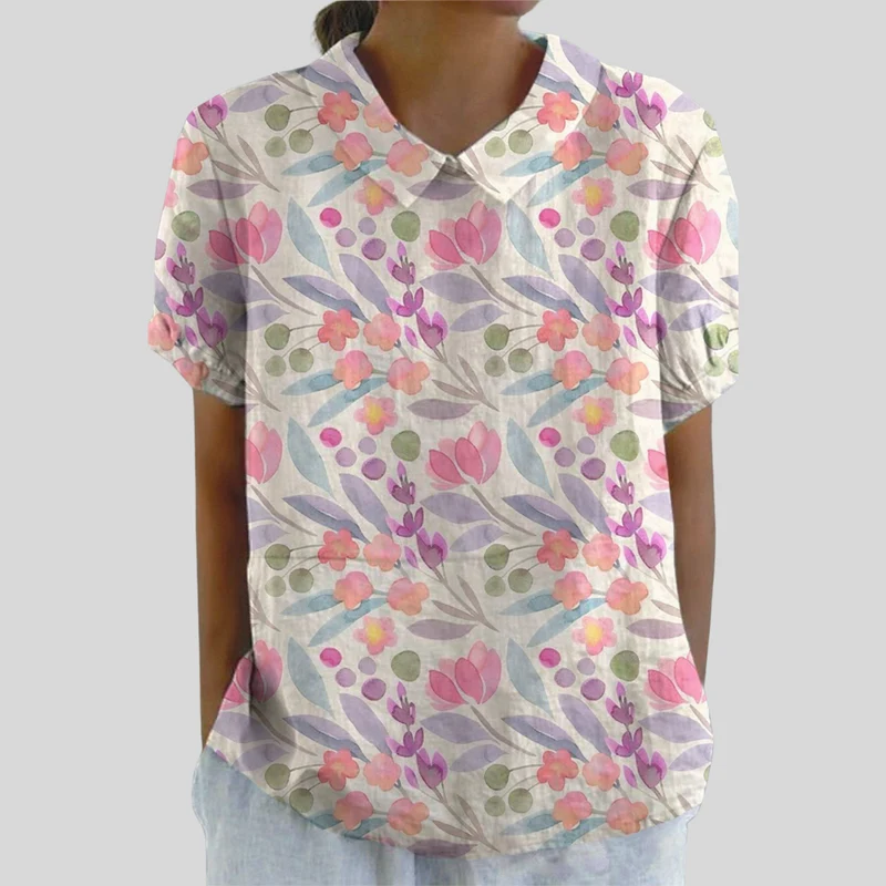 Aurélie - Bluse mit grafischem Blumenmuster