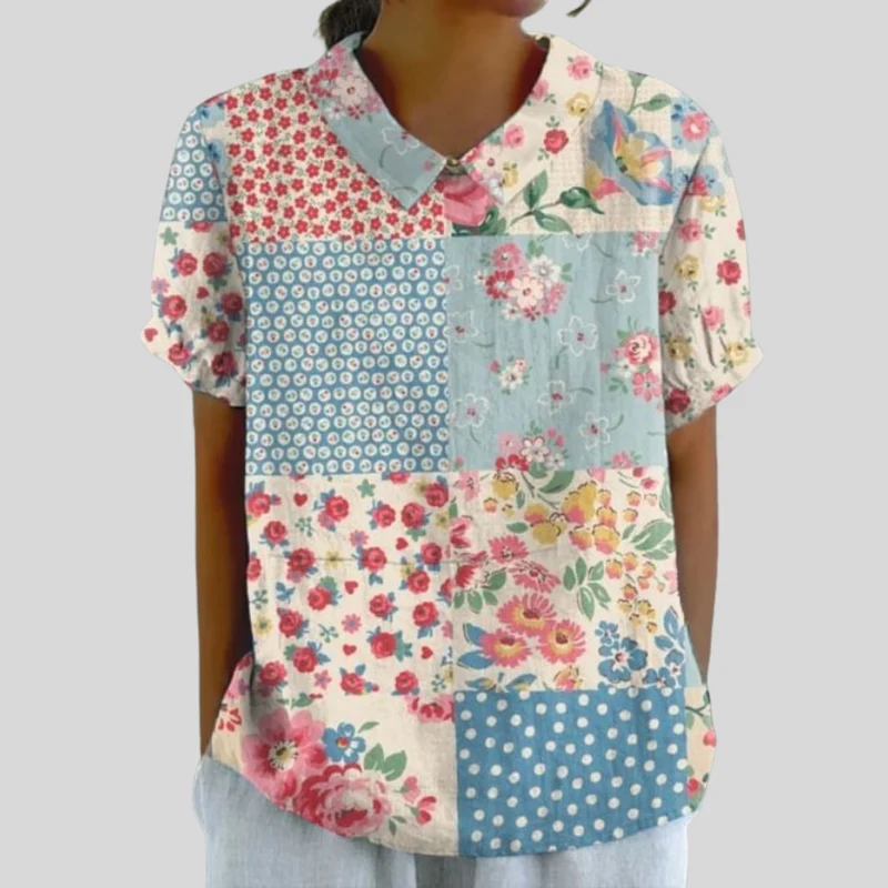 Noémie - Vintage Patchwork-Bluse