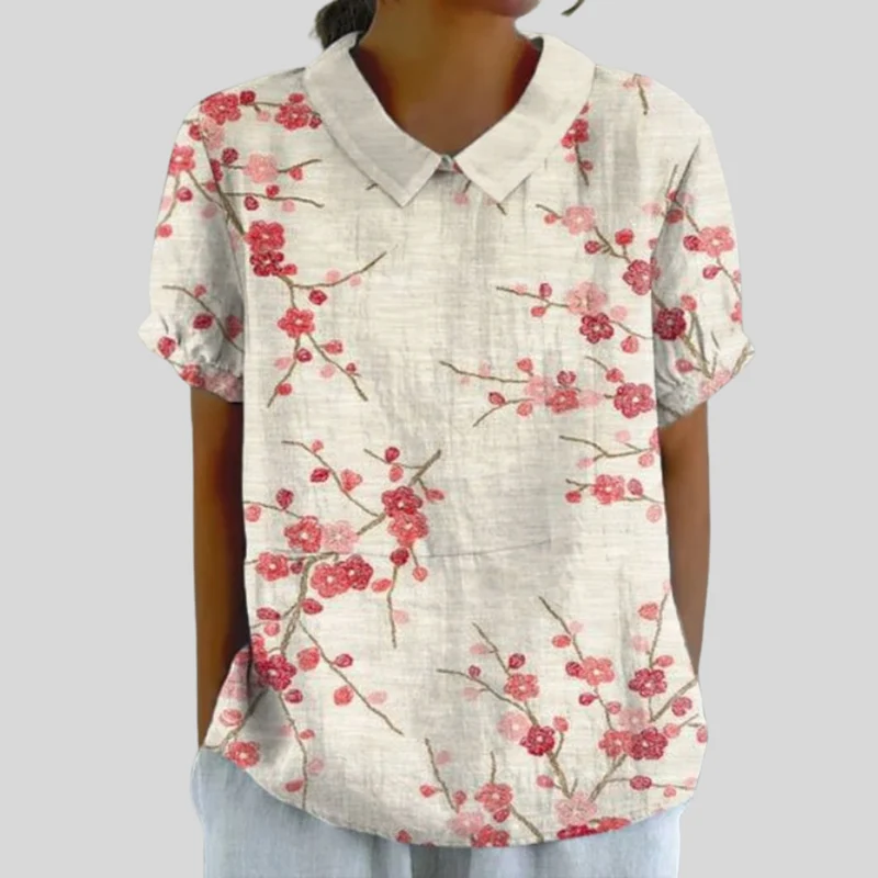 Florence - Schlichte Bluse mit Blumenmuster