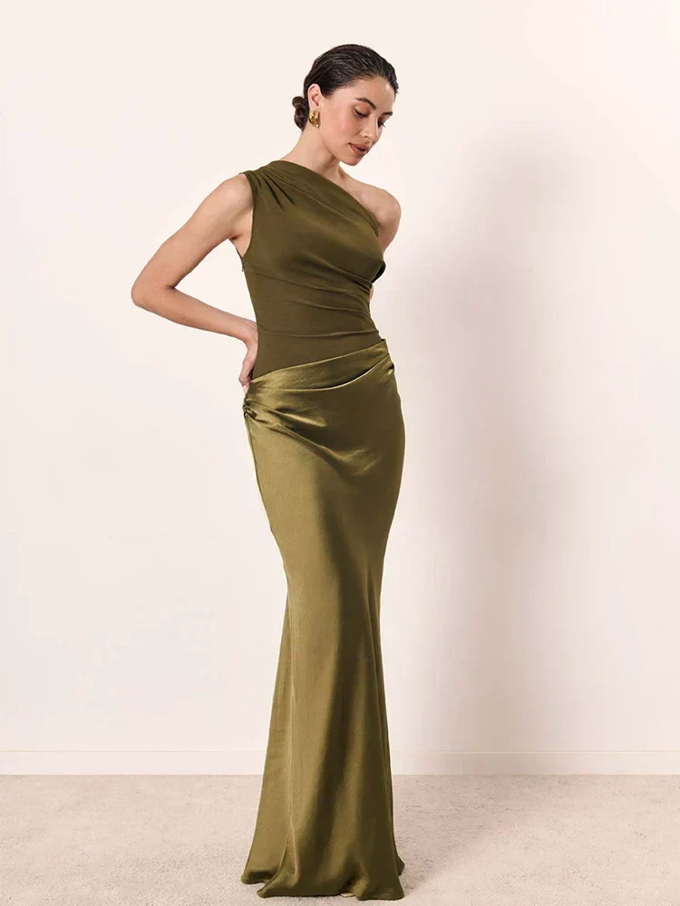 Luna™ - Maxikleid mit goldener Satinbordüre