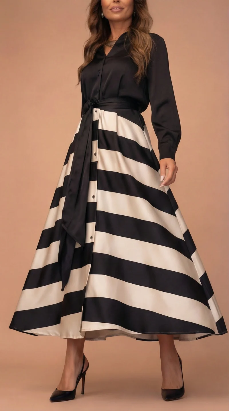 Mila™ - Gestreiftes Maxikleid