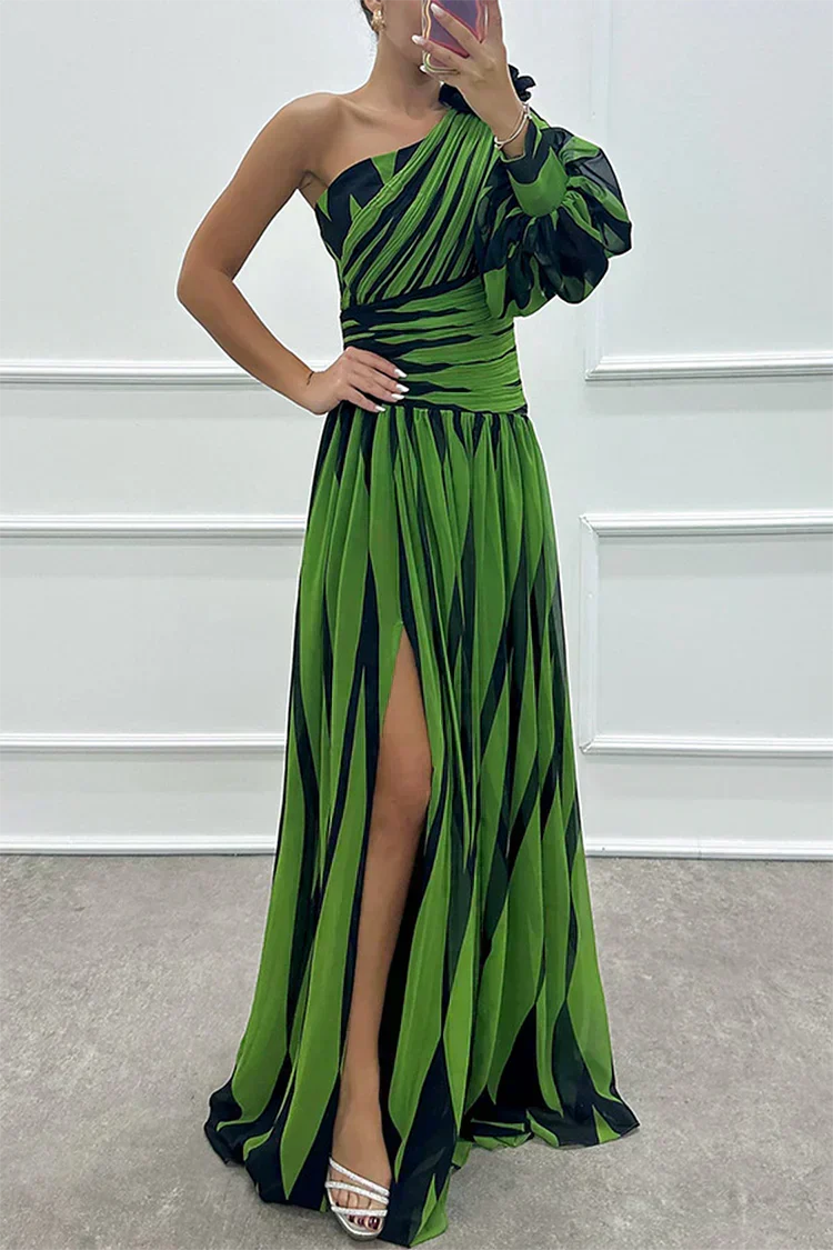 Hazel™ - Elegantes Maxikleid mit Streifen und einem Schulterdesign