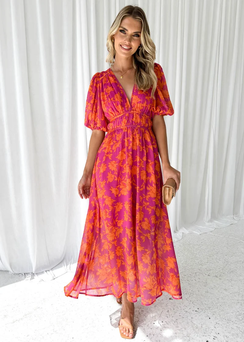 Luna™ - Midi-Kleid Moderne Blumen