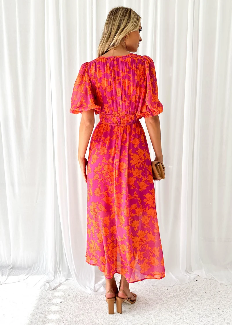 Luna™ - Midi-Kleid Moderne Blumen