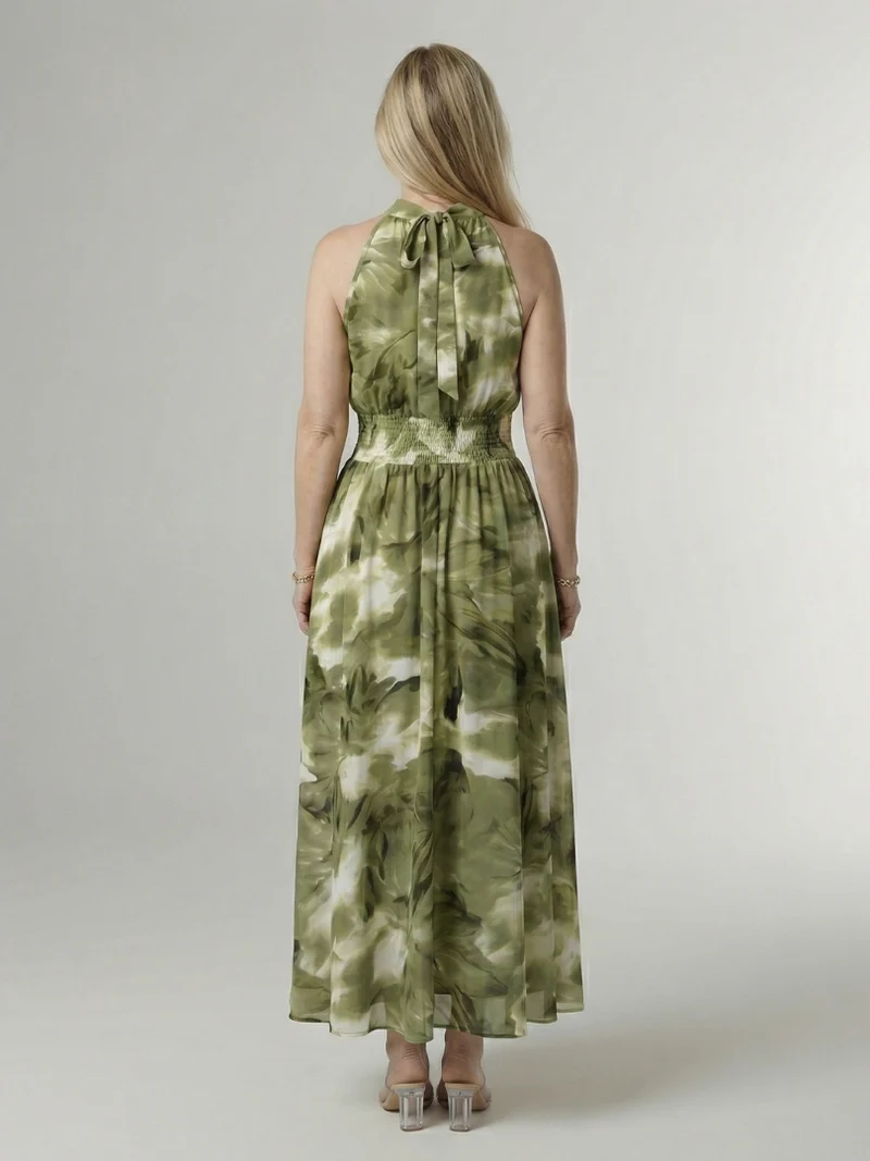 Sylin - Midikleid mit Neckholder und geraffter Taille