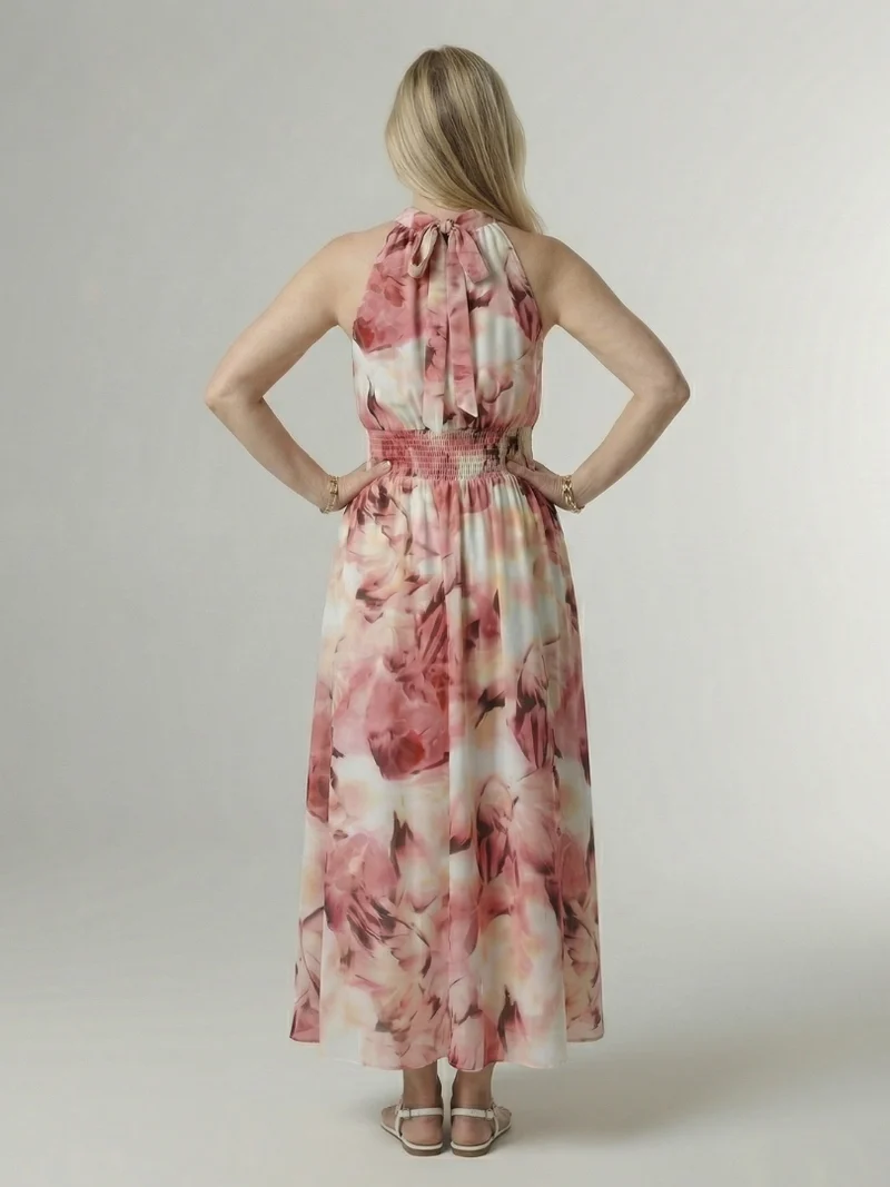 Sylin - Midikleid mit Neckholder und geraffter Taille