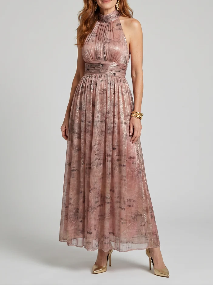 Imogen - Ärmelloses Midi-Kleid mit strukturiertem Finish