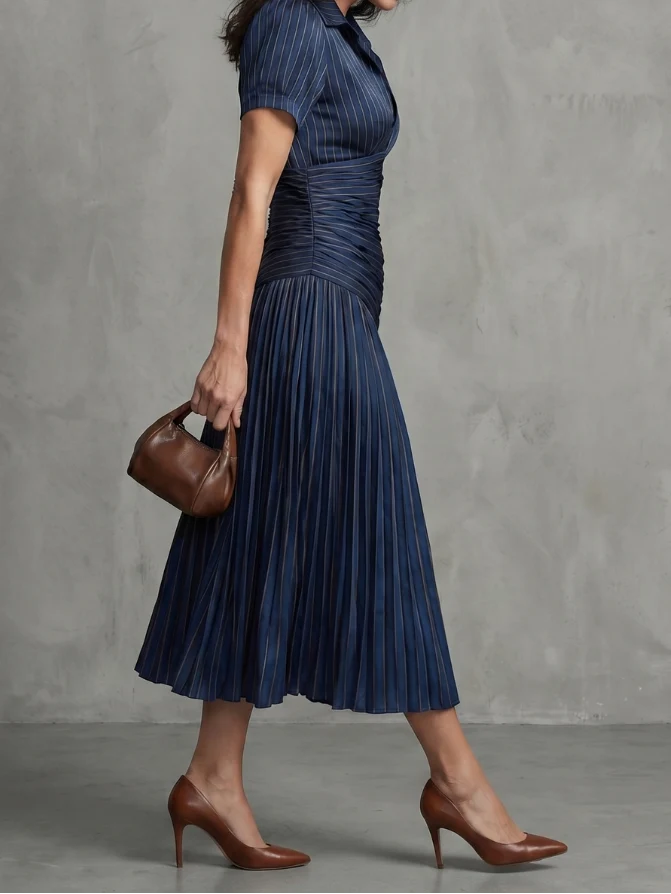 Theodora - Midikleid mit Faltenbund