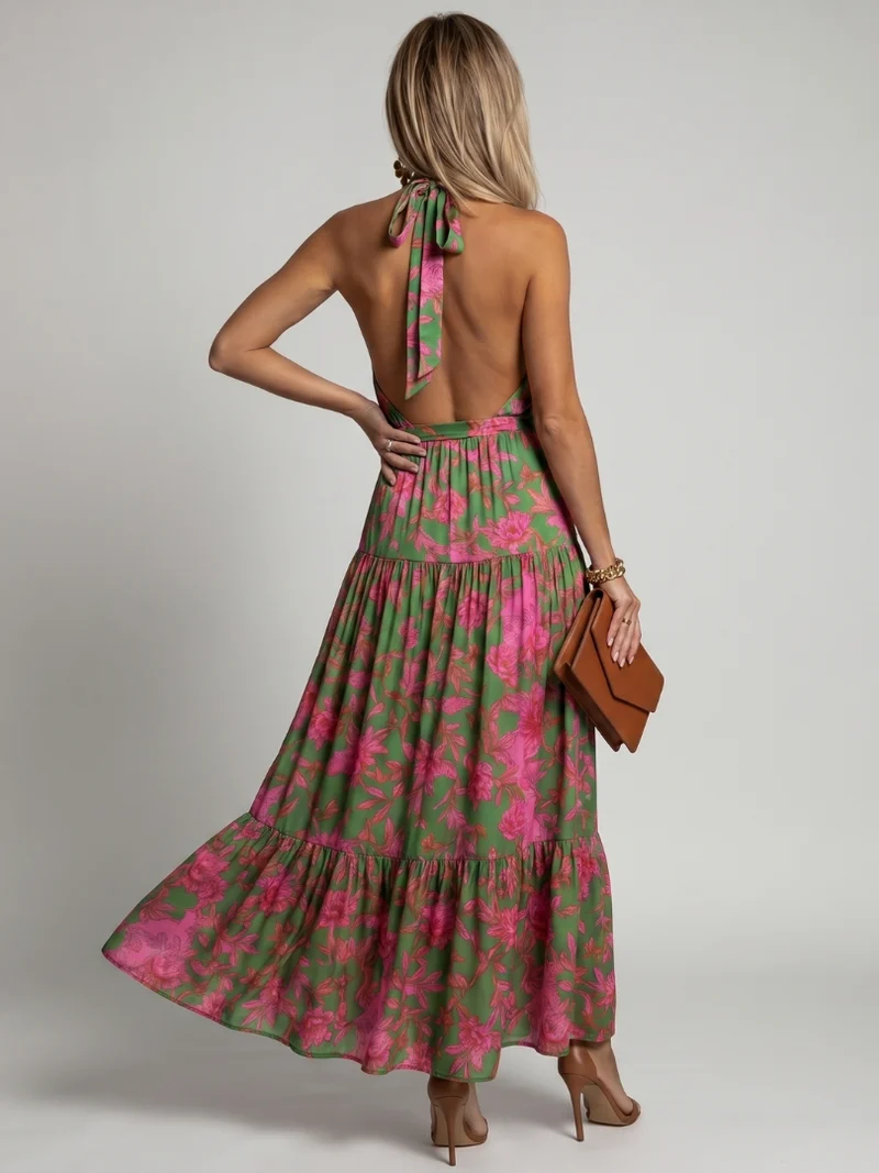 Rowen - Midikleid mit Halterneck und Drapierung