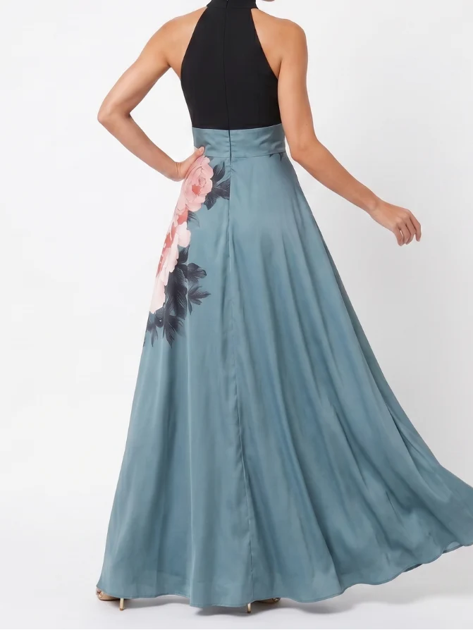 Olympas - Maxikleid mit Trägern und Blumenshirt