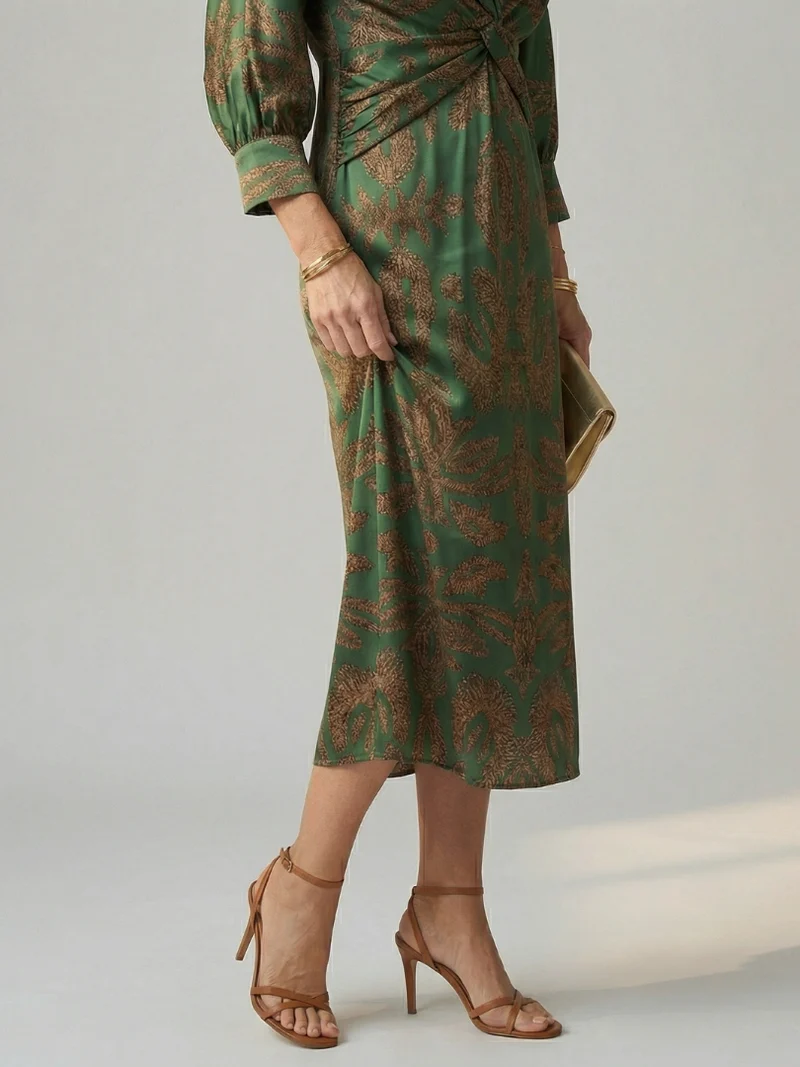 Lune - Midi-Wickelkleid Natur