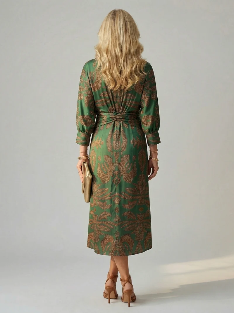 Lune - Midi-Wickelkleid Natur