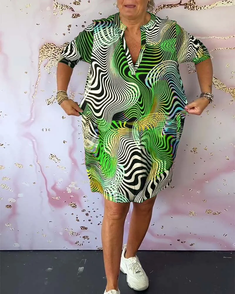 Roa™ - Farbenfrohes Kleid mit V-Ausschnitt