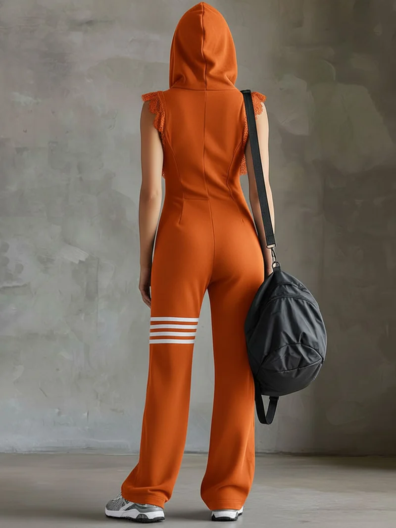 Daniela™ - Sportlicher Retro-Jumpsuit mit Kapuze und Streifen