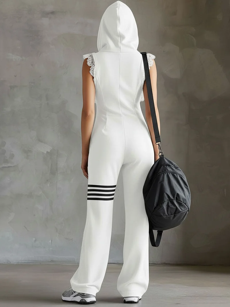 Daniela™ - Sportlicher Retro-Jumpsuit mit Kapuze und Streifen