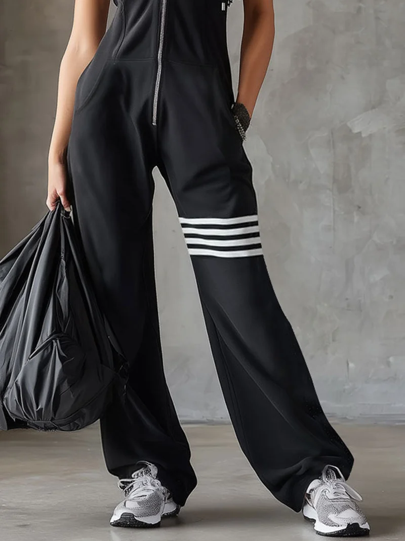 Daniela™ - Sportlicher Retro-Jumpsuit mit Kapuze und Streifen