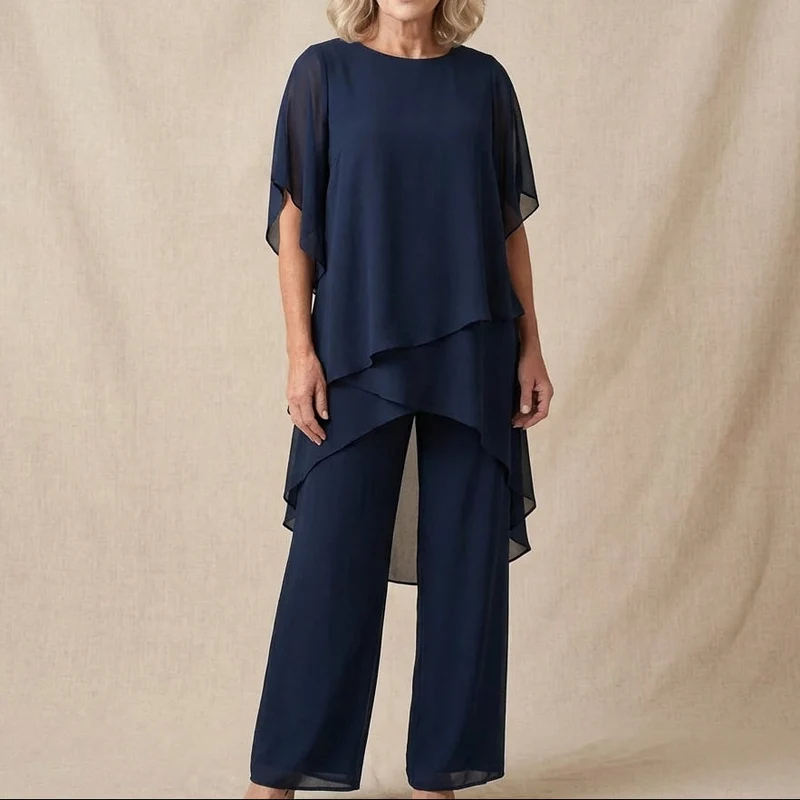 Kizia™ - Drapiertes Oberteil mit Palazzo-Hose