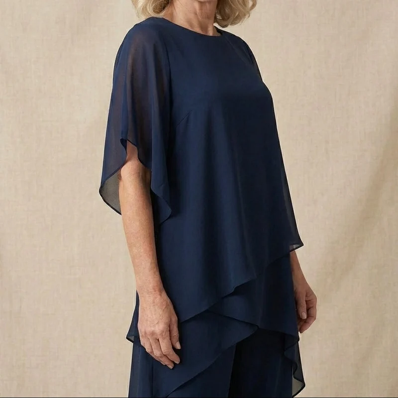 Kizia™ - Drapiertes Oberteil mit Palazzo-Hose