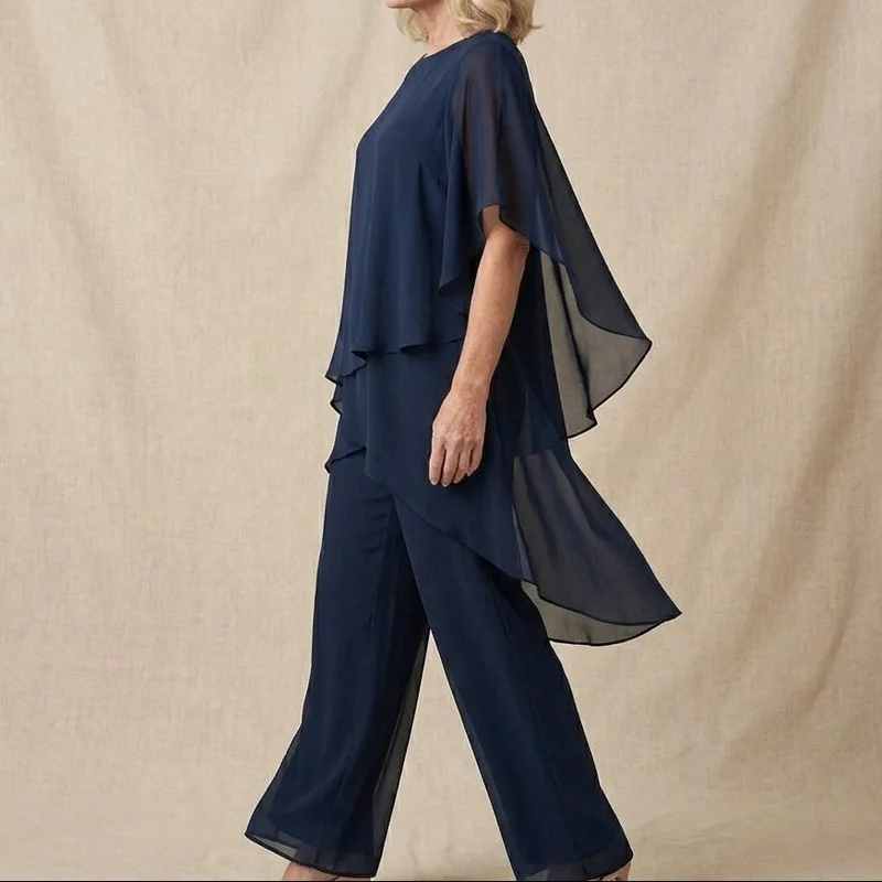 Kizia™ - Drapiertes Oberteil mit Palazzo-Hose
