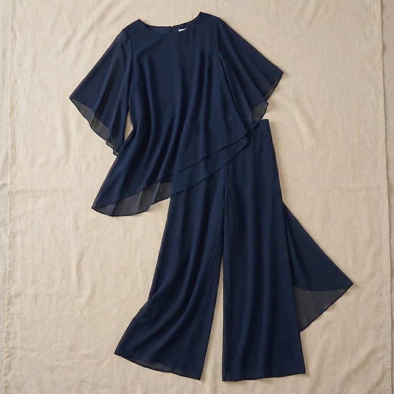 Kizia™ - Drapiertes Oberteil mit Palazzo-Hose